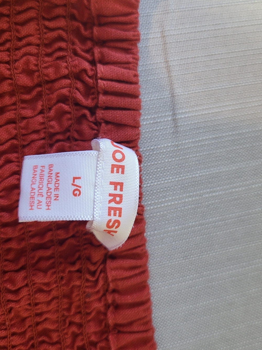Joe Fresh Rust Red Puff-Sleeve Tiered Midi Dress, Size Large - Picture 3 of 6